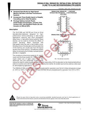 SN74ALS138ADG4 datasheet  